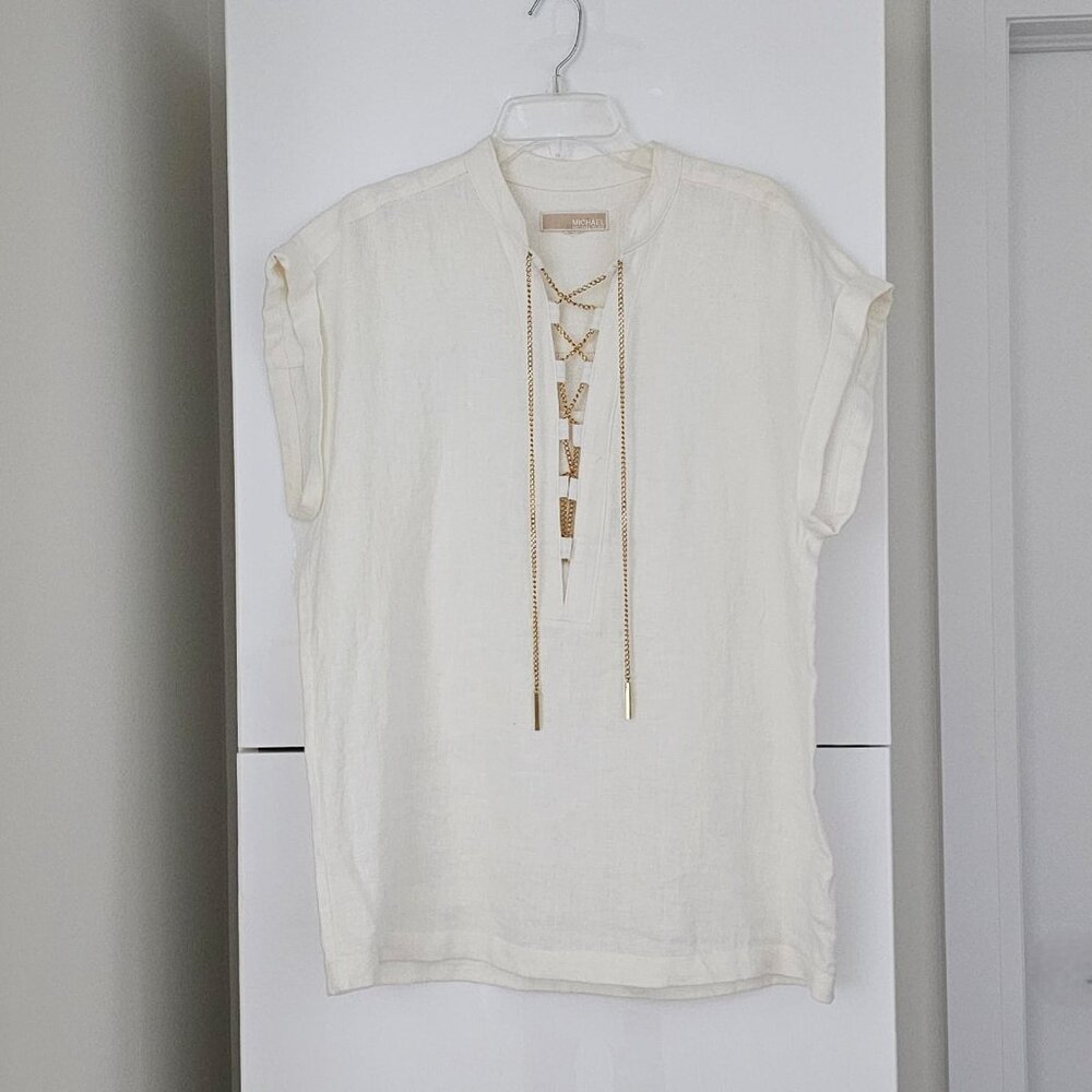 MICHAEL KORS Linen Top - with Chain Detail - Picture 3 of 15